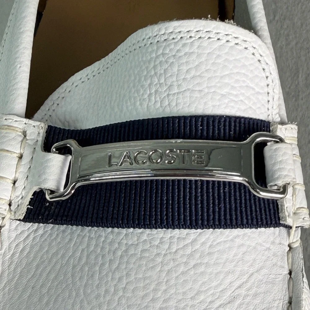 Lacoste Ansted 319 White Leather Driving Loafers Mens Size 13 NWT 7-38CMA0084042